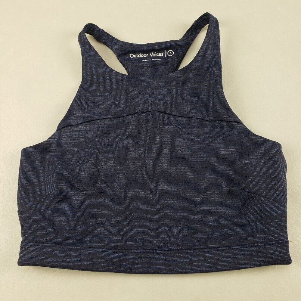 Outdoor Voices TechSweat Move Free Crop Top Blue Womens Small Sports Bra - Picture 3 of 12